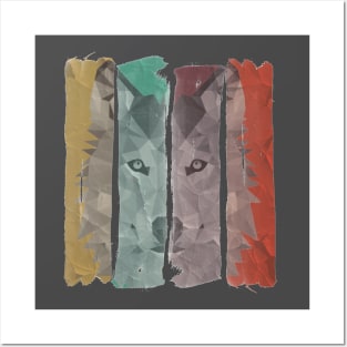 Geometric Wolf Design Posters and Art